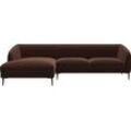 Ecksofa FLEXLUX "Belle Designsofa, L-Form, B/T 288/149 cm", braun (tobacco), B:288cm H:74cm T:149cm, 100% Polyester, Sofas, Skandinavisches Design, In hochwertiger Verarbeitung