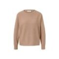 Feinstrick-Pullover - Beige - Gr.: S