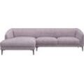 Ecksofa FLEXLUX "Belle Designsofa, L-Form, B/T 288/149 cm", lila (soft lavende), B:288cm H:74cm T:149cm, 85% Polyester/15%Polyamide, Sofas, Skandinavisches Design, In hochwertiger Verarbeitung