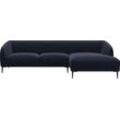 Ecksofa FLEXLUX "Belle Designsofa, L-Form, B/T 288/149 cm", blau (royal blau), B:288cm H:74cm T:149cm, 100% Polyester, Sofas, Skandinavisches Design, In hochwertiger Verarbeitung