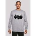 Kapuzenpullover F4NT4STIC "Cities Collection - Hamburg skyline" Gr. M, grau (heather grey) Herren Pullover Kapuzenpullover Print