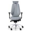 Ergonomischer Bürostuhl RH Logic 400 Komfort, Stoff Light Grey (Select SC60139), Nackenstütze Ja, Armstütze Ja, Fußkreuz Silber