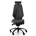 Ergonomischer Bürostuhl RH Logic 400 Komfort, Stoff Dark Grey (Select SC60134), Nackenstütze Ja, Armstütze Nein, Fußkreuz Schwarz