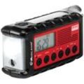 Midland C1173 Outdoorradio UKW Notfallradio Taschenlampe, wiederaufladbar, Handkurbel, Solarpanel Schwarz, Rot