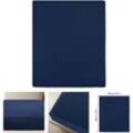 Maison Exclusive - The Living Store Spannbettlaken 2 Stk. Jersey Marineblau 140x200 cm Baumwolle - Bettlaken - Blau