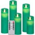 Bonnevie - 5-tlg. LED-Kerzen-Set Elektrisch mit Fernbedienung Warmweiß vidaXL