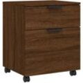 Mobiler Aktenschrank mit Rollen Braun Eichen-Optik 45x38x54 cm Vidaxl