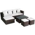 Vidaxl - 4-tlg. Garten-Lounge-Set mit Auflagen Poly Rattan Braun