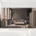 Toscohome Komplettes Schlafzimmer Farbe Hanf Asche mit schwarzem Marmor Details - Moni