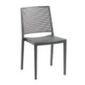 Toscohome Stuhl aus Polypropylen für den Außen- und Innenbereich - Farbe grau - Gitter