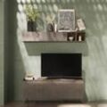 Toscohome TV-Ständer mit 3 Türen Farbe bronze und mercure 181x72H cm - Polan