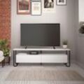 Toscohome TV-Ständer 150x45h cm mit zwei Türen in weiß - Cornea