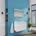 Toscohome Wandschrank für Badezimmer 80 cm glänzend weiß - Carezza