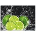 Küchenrückwand ARTLAND "Limone mit Spritzwasser" Spritzschutzwände Gr. B/H: 70 cm x 50 cm, grün Küchendekoration Alu Spritzschutz mit Klebeband, einfache Montage
