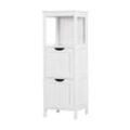 Yaheetech Badschrank, Badkommode, lackiertes Badregal weivü, Badezimmer Schrank mit abnehmbaren Schubladen, Nachtkommode, Eckkommode, 30x30x89cm LBH