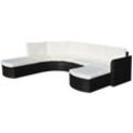 Vidaxl - 4-tlg. Garten-Lounge-Set mit Auflagen Poly Rattan Schwarz