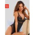 Body LASCANA "Mia" Gr. 100, Cup C, schwarz Damen Bodies mit dezent transparenten Spitzeneinsätzen, sexy Dessous, Reizwäsche