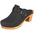 Sanita Sanita Wood Malulo Square Clog, schwarz