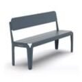 Weltevree - Bended Bench Bank mit Rückenlehne L 140 cm, graublau (RAL 5008)