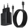 LA CUTE 25W USB C Ladegerät, Schnellladen für Samsung, iPhone, 1,8M Kabel Smartphone-Ladegerät (2,40 mA, 25W Super Fast Charging Ladegerät mit USB-C Kabel, 2-tlg., 25W Schnellladegerät mit USB-C Kabel für Schnelles Aufladen in 30min, 1,8m USB C Kabel für flexible Nutzung & schnelle Datenübertragung), schwarz