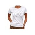 Banco T-Shirt Damen Love Paar Beziehung Infinity hochwertiger Druck, Größen XS - 6XL, 100% Baumwolle, weiß