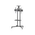 Manhattan TV & Monitor Mount, Trolley Stand, 1 screen, Screen Sizes: 37-65", Black, VESA 200x200 to 600x400mm, Max 40kg, LFD, Lifetime Warranty - Wagen - für Flachbildschirm / AV-System / Kamera - Schwarz