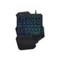 LogiLink Illuminated one-hand gaming - Tastatur - hintergrundbeleuchtet - USB - Schwarz