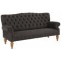 Chesterfield-Sofa HOME AFFAIRE "Lord", grau (anthrazit), B:188cm H:93cm T:84cm, Struktur fein (100% Polyester), Luxus-Microfaser Lederoptik (100% Polyester), Sofas, mit echter Chesterfield-Knopfheftung und Ziernägeln