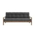 Schlafsofa KARUP DESIGN "KNOB", schwarz (charcoal), B:205cm H:79cm T:95cm, Matratzenmaterialzusammensetzung: Futonmatratze mit Knopfheftung, Höhe 14 cm, aus recyceleten Mischfasern mit einem Kern aus 4 cm Schaumstoff. Matratzenfüllung: Baumwoll-Mix-Füllung 90-95% Baumwolle und 5-10% Polyester. Bezug: 100% Polyester, Sofas, mit Futonmatratze, verschiedene Farben, FSC-zertifiziert, Kiefer