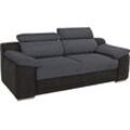 3-Sitzer SIT & MORE "Xenia", schwarz (schwarz, dunkelgrau), B:200cm H:94cm T:96cm, Struktur (100% Polyester), Kunstleder SOFTLUX, Flachgewebe (100% Polyester), Sofas