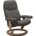 Relaxsessel STRESSLESS "Consul", grau (metal grau paloma), B:76cm H:100cm T:71cm, Leder BATICK: BATICK ist ein leicht korrigiertes, durchgefärbtes und genarbtes Möbelleder, bei dem die meisten Unebenheiten und Spuren in der Regel entfernt wurden., Leder PALOMA: PALOMA ist ein durchgefärbtes Semianilin-Möbelleder mit natürlicher Narbung., ROHLEDER Stoff Q2 FARON: Ein fester zuverlässiger Bouclu00e9