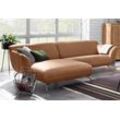 Ecksofa GUTMANN FACTORY "Venezuela", braun (cognac), B:280cm H:80cm T:170cm, Sofas