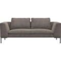 2,5-Sitzer FLEXLUX "Loano", braun (taupe braun), Sofas, B/H/T: 206cm x 86cm x 106cm, Struktur, 85% Polyester/15%Polyamide modernes Sofa, frei im Raum stellbar, lose Kissen, Kaltschaum im Sitz