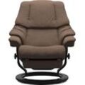 Relaxsessel STRESSLESS "Reno", braun (schwarz beige q2 faron), B:79cm H:98cm T:78cm, Leder BATICK: BATICK ist ein leicht korrigiertes, durchgefärbtes und genarbtes Möbelleder, bei dem die meisten Unebenheiten und Spuren in der Regel entfernt wurden., Leder PALOMA: PALOMA ist ein durchgefärbtes Semianilin-Möbelleder mit natürlicher Narbung., ROHLEDER Stoff Q2 FARON: Ein fester zuverlässiger Bouclu0