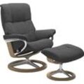 Relaxsessel STRESSLESS "Mayfair", grau (dunkelgrau q2 faron), B:92cm H:103cm T:79cm, Leder BATICK: BATICK ist ein leicht korrigiertes, durchgefärbtes und genarbtes Möbelleder, bei dem die meisten Unebenheiten und Spuren in der Regel entfernt wurden., Leder PALOMA: PALOMA ist ein durchgefärbtes Semianilin-Möbelleder mit natürlicher Narbung., ROHLEDER Stoff Q2 FARON: Ein fester zuverlässiger Bouclu0