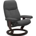 Relaxsessel STRESSLESS "Consul", grau (dunkelgrau q2 faron), B:76cm H:100cm T:71cm, Leder BATICK: BATICK ist ein leicht korrigiertes, durchgefärbtes und genarbtes Möbelleder, bei dem die meisten Unebenheiten und Spuren in der Regel entfernt wurden., Leder PALOMA: PALOMA ist ein durchgefärbtes Semianilin-Möbelleder mit natürlicher Narbung., ROHLEDER Stoff Q2 FARON: Ein fester zuverlässiger Bouclu00