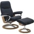 Relaxsessel STRESSLESS "Consul", blau (shadow blau paloma), B:91cm H:102cm T:79cm, Leder BATICK: BATICK ist ein leicht korrigiertes, durchgefärbtes und genarbtes Möbelleder, bei dem die meisten Unebenheiten und Spuren in der Regel entfernt wurden., Leder PALOMA: PALOMA ist ein durchgefärbtes Semianilin-Möbelleder mit natürlicher Narbung., ROHLEDER Stoff Q2 FARON: Ein fester zuverlässiger Bouclu00e