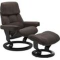 Relaxsessel STRESSLESS "Ruby", braun (braun batick), B:88cm H:99cm T:77cm, Leder BATICK: Batick ist ein leicht korrigiertes, durchgefärbtes und genarbtes Möbelleder, bei dem die meisten Unebenheiten und Spuren in der Regel entfernt wurden. Batick wird mitunter doppeltönig gefärbt, um der Oberfläche mehr Lebendigkeit zu verleihen. Dank einer schützenden Oberflächenbehandlung lassen sich die meisten