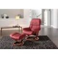 Relaxsessel STRESSLESS "Ruby", rot (cherry paloma), B:88cm H:99cm T:77cm, Leder BATICK: Batick ist ein leicht korrigiertes, durchgefärbtes und genarbtes Möbelleder, bei dem die meisten Unebenheiten und Spuren in der Regel entfernt wurden. Batick wird mitunter doppeltönig gefärbt, um der Oberfläche mehr Lebendigkeit zu verleihen. Dank einer schützenden Oberflächenbehandlung lassen sich die meisten 