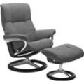 Relaxsessel STRESSLESS "Mayfair", grau (dunkelgrau dinamica), B:83cm H:102cm T:73cm, Leder BATICK: BATICK ist ein leicht korrigiertes, durchgefärbtes und genarbtes Möbelleder, bei dem die meisten Unebenheiten und Spuren in der Regel entfernt wurden., Leder PALOMA: PALOMA ist ein durchgefärbtes Semianilin-Möbelleder mit natürlicher Narbung., ROHLEDER Stoff Q2 FARON: Ein fester zuverlässiger Bouclu0