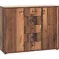 Kommode FORTE "Tempra", braun (old wood vintage), B:108,8cm H:85,5cm T:34,8cm, FSC-zertifizierter Holzwerkstoff, Dekorfolie, Sideboards, Breite 108,8 cm