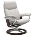 Relaxsessel STRESSLESS "Consul", grau (light grau jasmine), B:91cm H:102cm T:79cm, Leder BATICK: BATICK ist ein leicht korrigiertes, durchgefärbtes und genarbtes Möbelleder, bei dem die meisten Unebenheiten und Spuren in der Regel entfernt wurden., Leder PALOMA: PALOMA ist ein durchgefärbtes Semianilin-Möbelleder mit natürlicher Narbung., ROHLEDER Stoff Q2 FARON: Ein fester zuverlässiger Bouclu00e