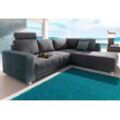 Ecksofa JOCKENHÖFER GRUPPE "Orlando L-Form", grau (dunkelgrau), B:257cm H:82cm T:215cm, Softlux-Kunstleder, im Korpus, Farbe greige: Struktur (45% Polyacryl, 35%Polyester, 20%Baumwolle), Farbe petrol: Struktur in Sitz und Kissen (87% Polyester, 13%Polyacryl), Alca Top (100% Polyester), im Korpus, Alle Farben außer greige + petrol: Struktur in Sitz und Kissen (65% Polyacryl, 35% Polyester), Sofas, 