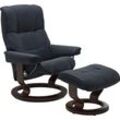 Relaxsessel STRESSLESS "Mayfair", blau (shadow blau paloma), B:79cm H:101cm T:73cm, Leder BATICK: BATICK ist ein leicht korrigiertes, durchgefärbtes und genarbtes Möbelleder, bei dem die meisten Unebenheiten und Spuren in der Regel entfernt wurden., Leder PALOMA: PALOMA ist ein durchgefärbtes Semianilin-Möbelleder mit natürlicher Narbung., ROHLEDER Stoff Q2 FARON: Ein fester zuverlässiger Bouclu00