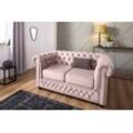 Chesterfield-Sofa HOME AFFAIRE "New Castle" Sofas Gr. B/H/T: 148cm x 72cm x 86cm, Samtoptik, rosa (flamingo) mit hochwertiger Knopfheftung in Chesterfield-Design, BTH: 1488672