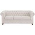 Chesterfield-Sofa HOME AFFAIRE "New Castle" Sofas Gr. B/H/T: 203cm x 72cm x 86cm, Struktur weich, beige mit hochwertiger Knopfheftung in Chesterfield-Design, BTH: 2038672