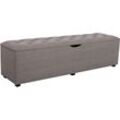 Hockerbank PLACES OF STYLE "Knobbed", braun (schlamm), B:160cm H:42cm T:40cm, Struktur fein (100% Polyester) für Bett Classico, Piazza, Premium und Vega, Struktur (100% Polyester) für Bett Crato und Lucina, Struktur (60% Baumwolle, 40% Leinen) für Bett Kiss, Kunstleder für Bett Natura, Struktur (100% Polyester) für Bett Nordica, Hocker, Hockerbank mit Stauraum, Breite 120 cm und 160 cm