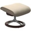 Fußhocker STRESSLESS "Admiral", beige (cream batick), B:55cm H:41cm T:39cm, Leder BATICK: BATICK ist ein leicht korrigiertes, durchgefärbtes und genarbtes Möbelleder, bei dem die meisten Unebenheiten und Spuren in der Regel entfernt wurden., Hocker, mit Signature Base, Gestell Wenge