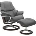 Relaxsessel STRESSLESS "Reno", grau (dunkelgrau dinamica), B:79cm H:99cm T:75cm, Leder BATICK: BATICK ist ein leicht korrigiertes, durchgefärbtes und genarbtes Möbelleder, bei dem die meisten Unebenheiten und Spuren in der Regel entfernt wurden., Leder PALOMA: PALOMA ist ein durchgefärbtes Semianilin-Möbelleder mit natürlicher Narbung., ROHLEDER Stoff Q2 FARON: Ein fester zuverlässiger Bouclu00e9 