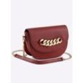 Handtasche HEINE, Damen, Gr. B/H/T: 25cm x 17cm x 8cm, rot (kirsche), Viskosemischung, Metall, unifarben, Taschen